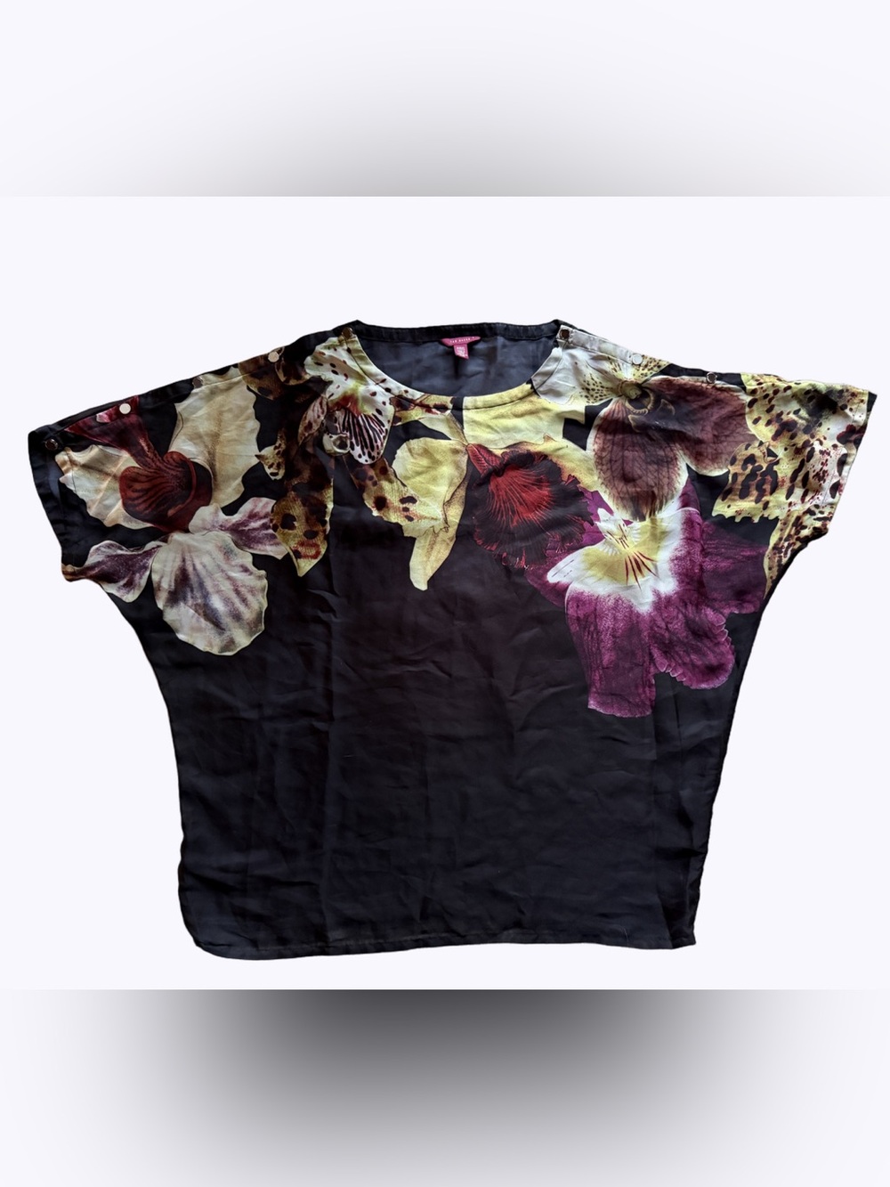 Ted Baker Black Sheer floral blouse